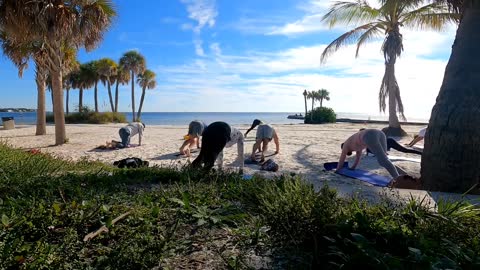 Yoga on the beach with @yogaliciousness - St Petersburg FL