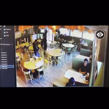 Shooting inside Asian Restaurant CCTV footage
