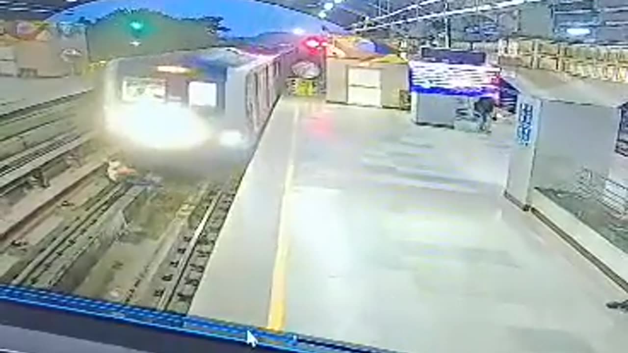 This couple broke up in front of the train.