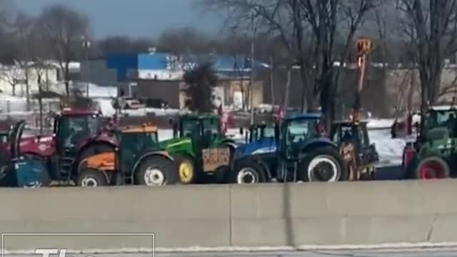 Farmers Block US Canadian Border In Sarnia Canada