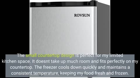 ROVSUN 1.1 Cu.Ft Compact Upright Freezer with Reversible Stainless Steel Single Door, Removable...