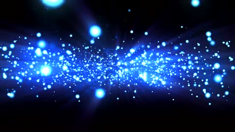 Luminous particles on black background