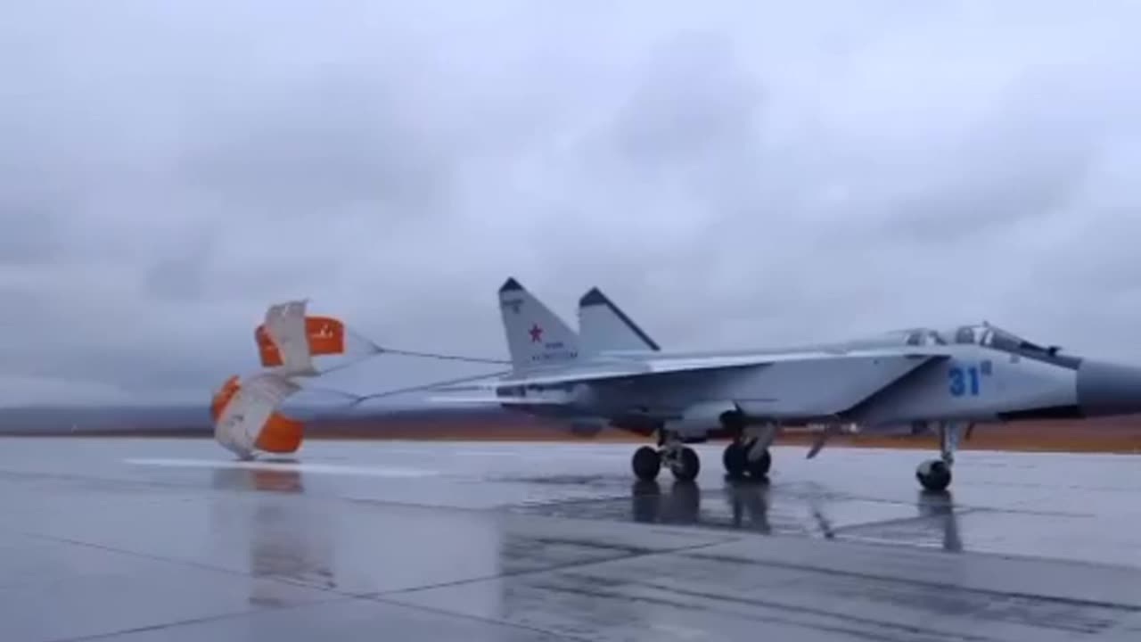 The crews of MiG-31 fighters practiced intercepting a mock enemy cruise missile