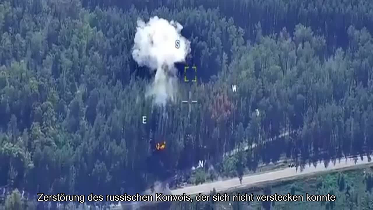 ️Zerstörung des russischen Konvois, der sich nicht im Wald verstecken konnte.