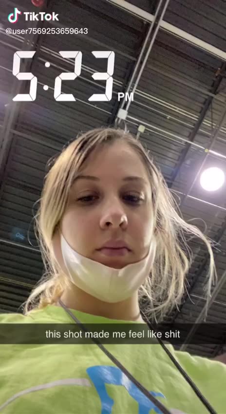 Young woman vaccine side effects