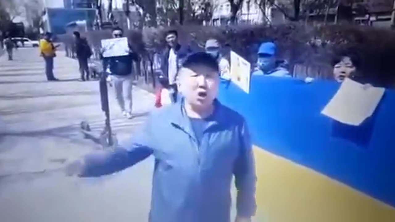 In Mongolia, a man tried to disrupt a pro-Ukrainian rally in front of the Russian embassy.