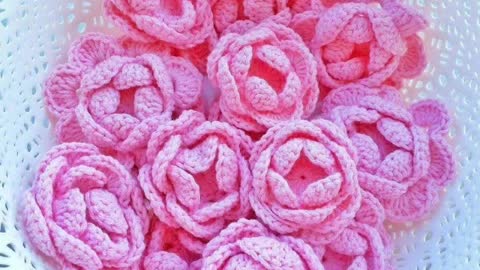 Tutorial 3d crochet flower