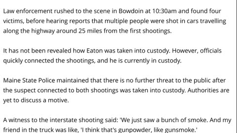 MASS SHOOTING MAINE: Lone Gunman Shot & Killed 4 Inside Maine Home Then Shot 3 More On Highway