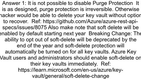 How can we disable Purge Protection in Key vault