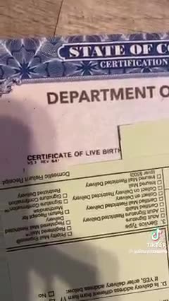 Certifiate of Live Birth