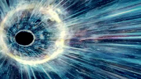 Going through a wormhole in the cosmos, 3D render
