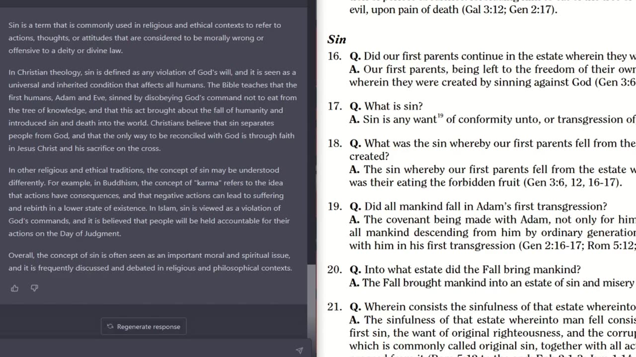 How does ChatGPT answer Theological questions? (Westminster/London Baptist Catechisms)