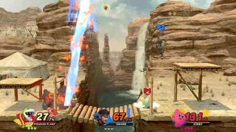 Piranha Plant vs Snake vs Kirby on Gerudo Valley (Super Smash Bros Ultimate)