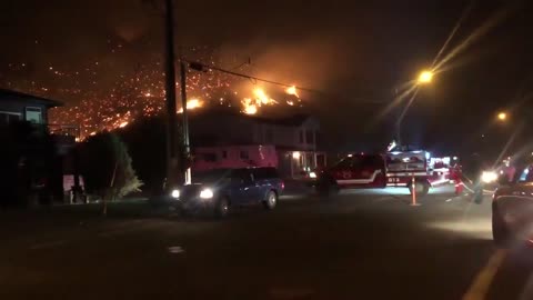 Wildfire Spreads Close to Residential Neighborhood in Canadian City