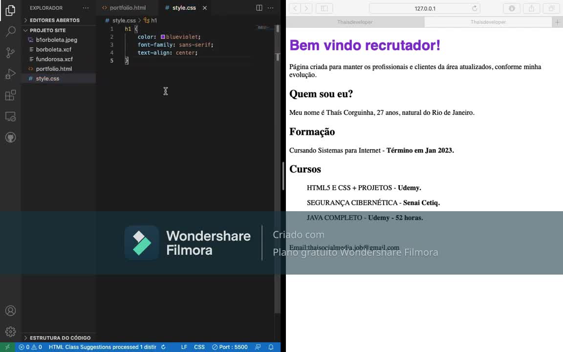 website in html and css
