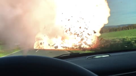 Missile almost hits car