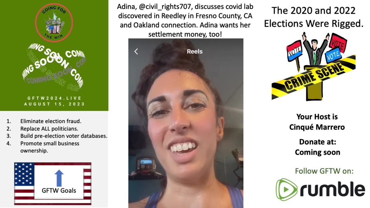 Adina, @civil_rights707, Discusses Covid Lab Discovery in Fresno County and Oakland Connection