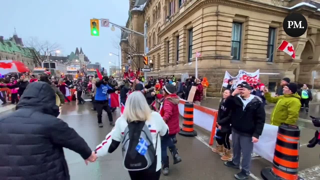 Des partisans du convoi de la liberté