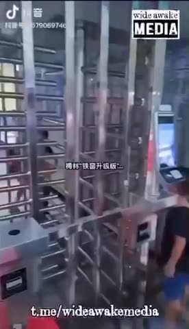 In China, citizens are required to go through airport-style security barriers