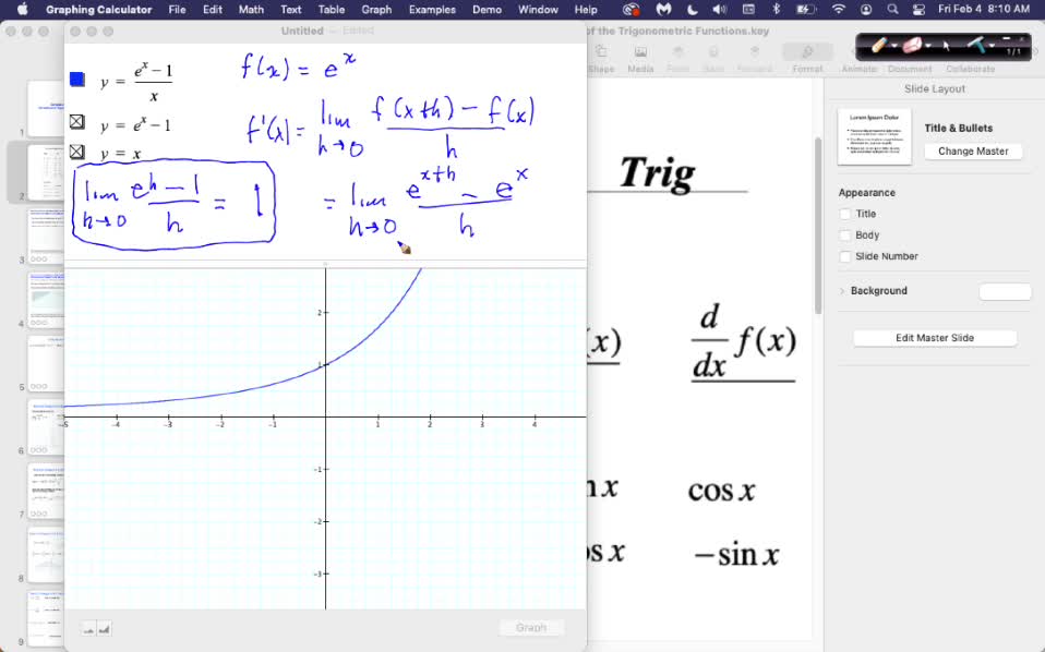 MAT 265 Fri Feb 4: Derivative Rules - e^x, Prod, Quotient