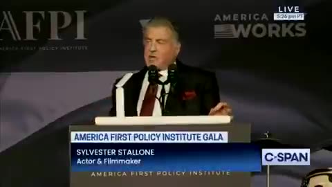 Sylvester Stallone referred to Trump as the ‘modern-day George Washington’ in his speech.