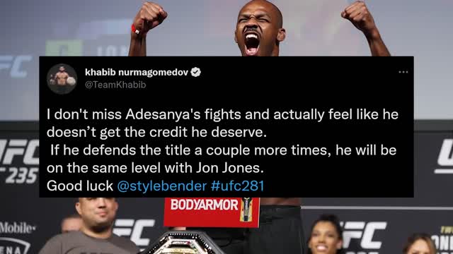 Jon Jones responds to Khabib for praising Israel Adesanya moments before TKO loss