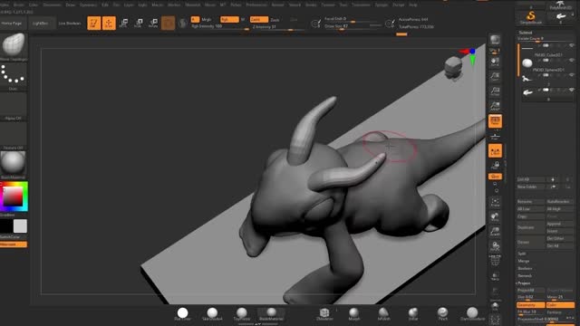 [Zbrush] Sculpting a baby dinosaur 7