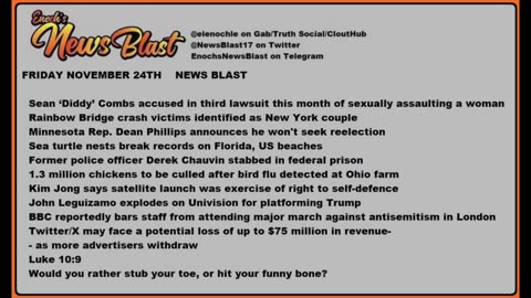 Friday, November 24, 2023 News Blast