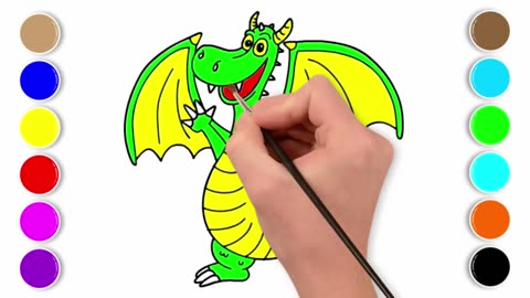 How to Draw a Dragon and Coloring Easy Step by Step