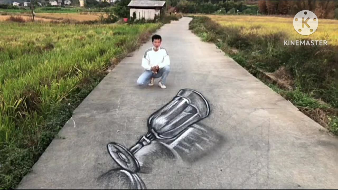 Drawing on the Road with Burning Wood: A Mesmerizing Art