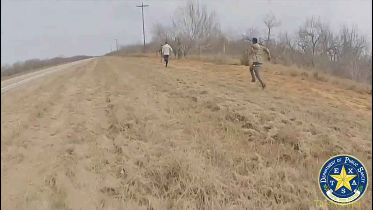 Dash cam shows a traffic stop when the driver and four illegal immigrants bailed out and ran