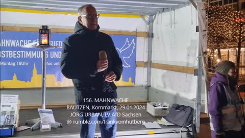 JÖRG URBAN, LV AfD Sachsen - BAUTZEN, Kornmarkt, 29 01 2024, 156. MAHNWACHE 🕊