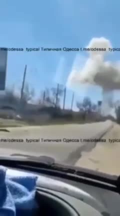 Ukraine War - Footage of a rocket hitting a railway bridge in Odessa