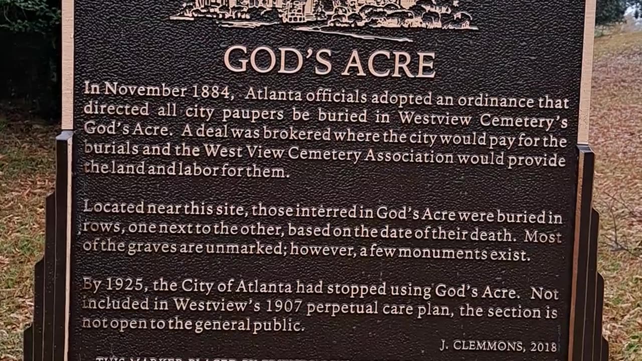 God's Acre in Atlanta, Georgia, those who knew Jesus will RISE again.