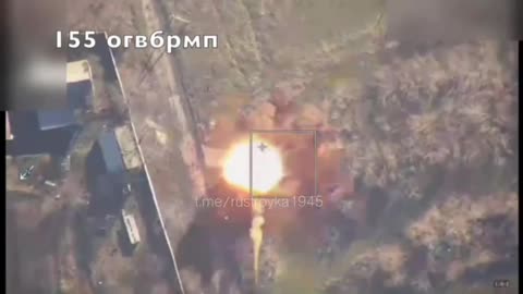 A Lancet UAV strikes a Ukrainian MRAP.