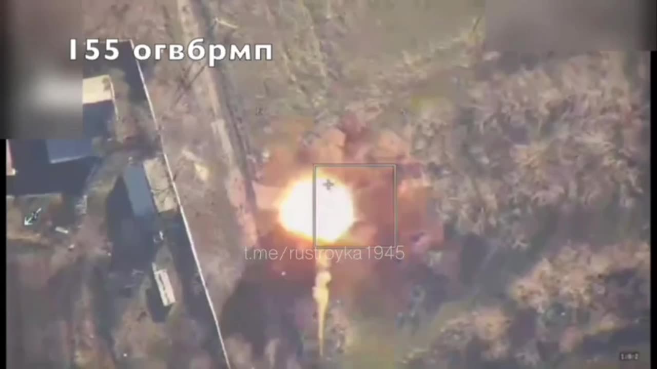 A Lancet UAV strikes a Ukrainian MRAP.