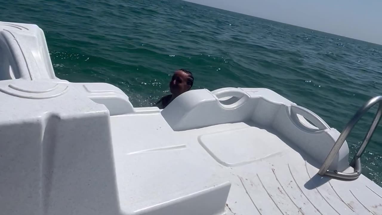 Woman Falls Off Pedal Boat