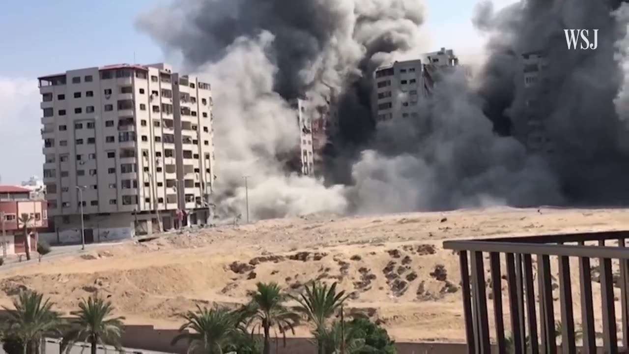 Watch: Moment Israeli Strike Hits High-Rise Building in Gaza