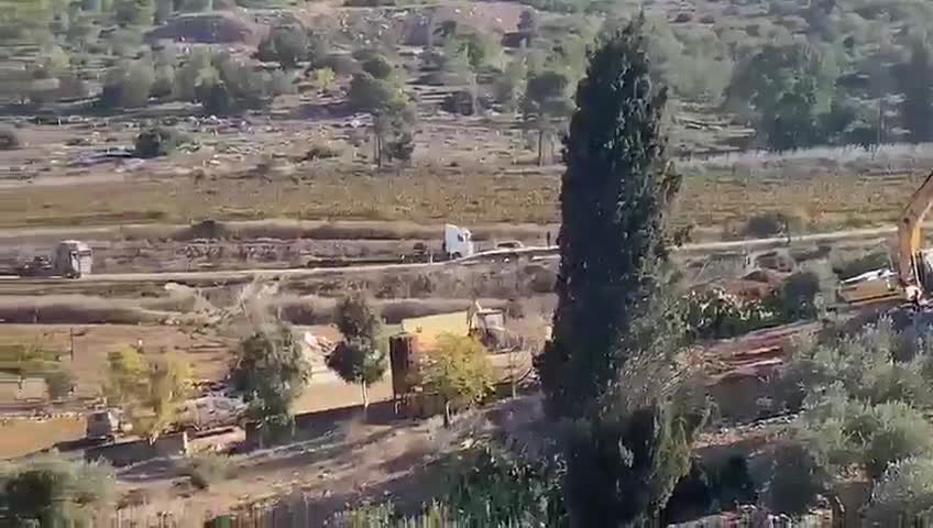 Footage shows Israeli bulldozers demolishing a Palestinian home