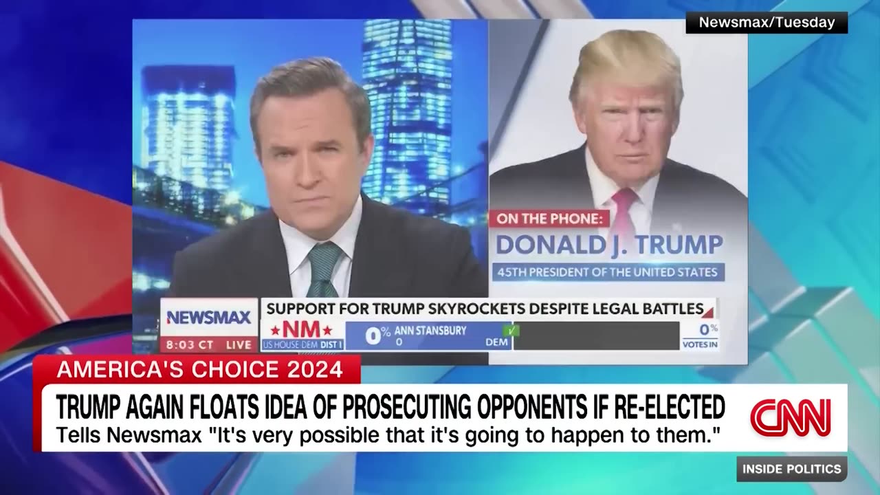 Trump again suggests he would try to prosecute his political opponents if reelected