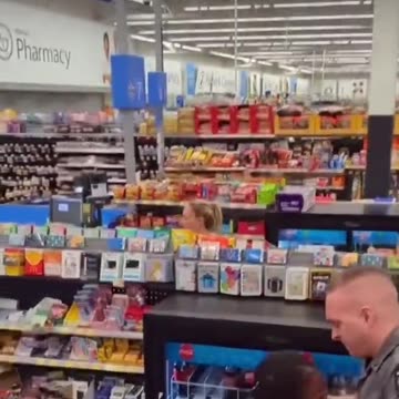Black woman yells "white trash" as she wrecks and destroys a Walmart