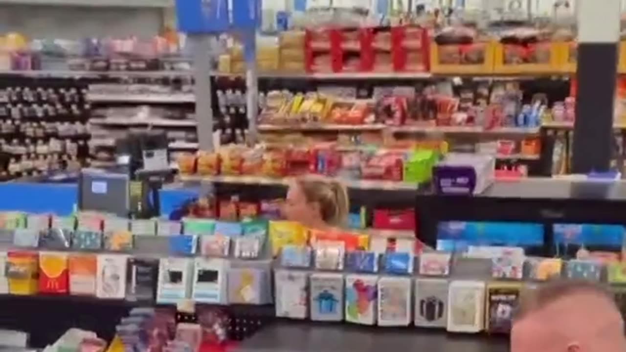 Black woman yells "white trash" as she wrecks and destroys a Walmart