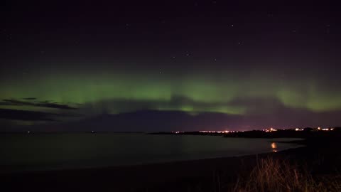 Aurora Borealis over Aakrehamn City