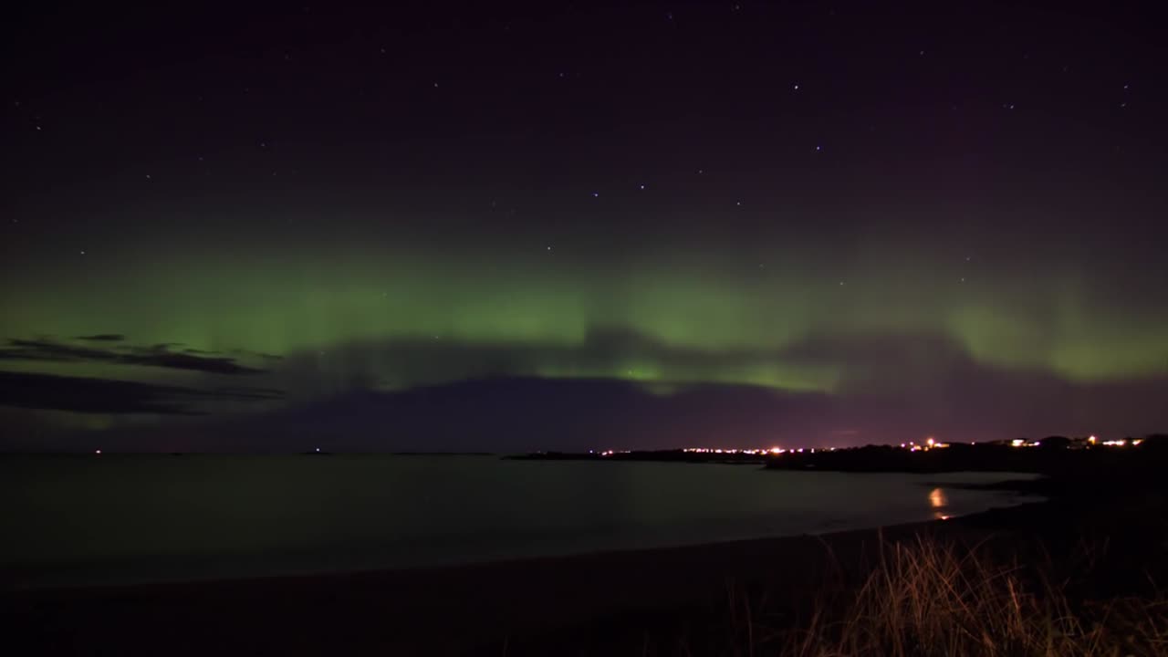 Aurora Borealis over Aakrehamn City