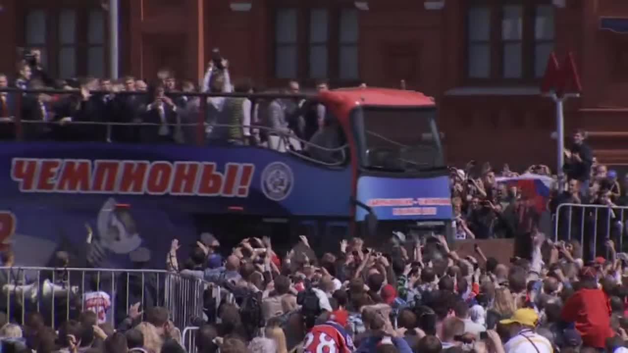 Moscow celebrates Russia's Ice Hockey triumph