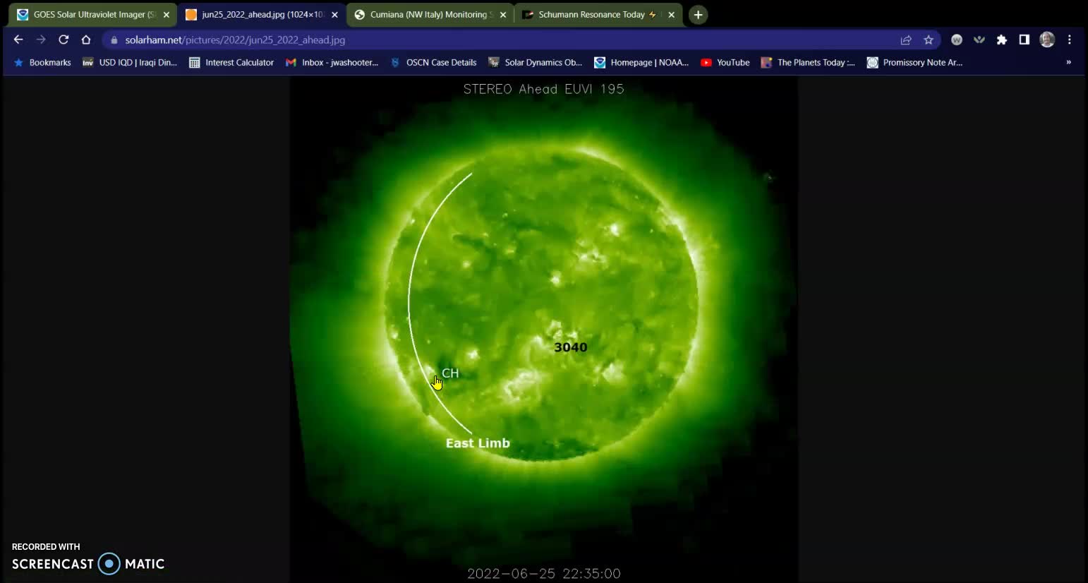 Schumann and Solar Weather update 06-27-22