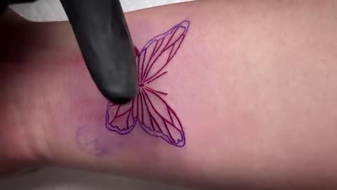 Small Butterfly Tattoo _ Real time tattooing