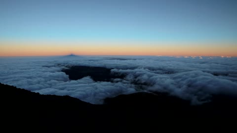 Clouds covering the mountains