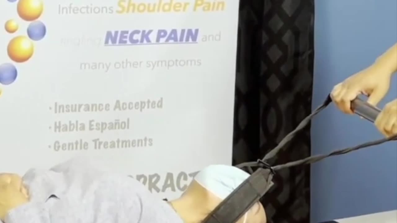 Young Woman's Double Relief: Y-Strap Chiropractic Fixes Low Back & Neck Pain! 💥 #PainFree