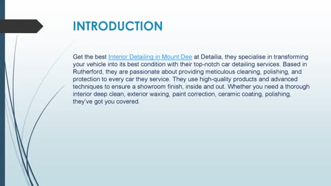 Get the best Interior Detailing in Mount Dee